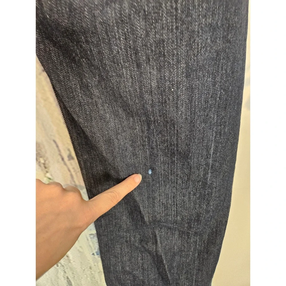 True Religion Super T Straight Leg Jeans 31 Dark Blue White Thick Stitch Y2K